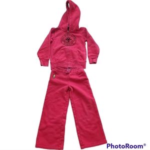 Ralph Lauren Red Matching Hoodie and Pants 5T